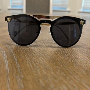 Versace Black Sunglasses with Gold Accents